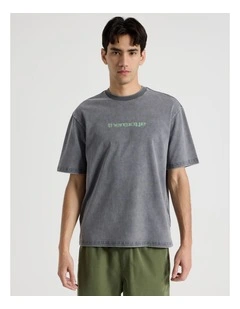 Snow Wash Logo Short Sleeve Tee in Petrol