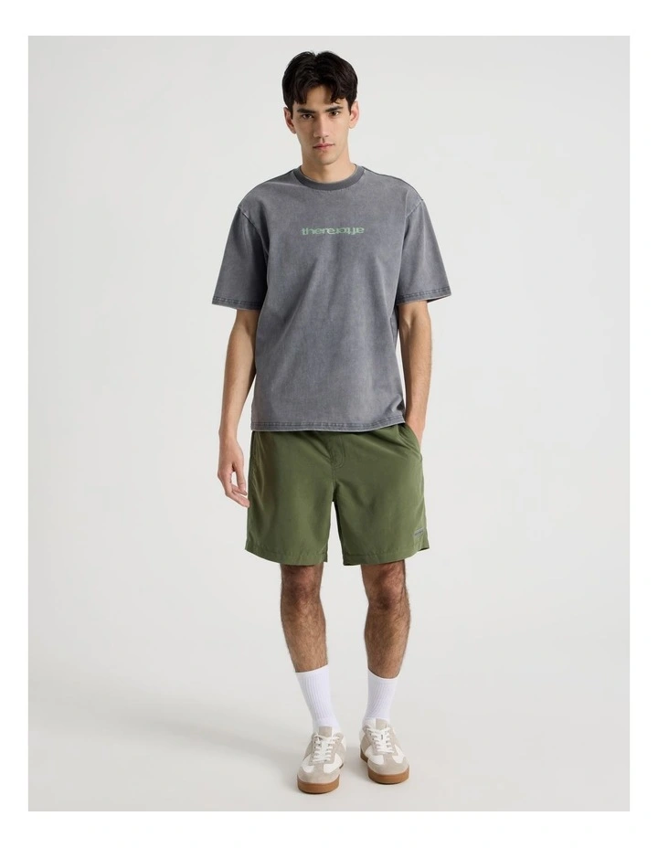 Snow Wash Logo Short Sleeve Tee in Petrol image 3