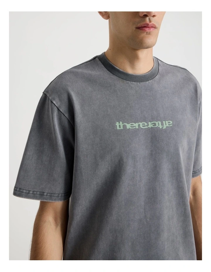 Snow Wash Logo Short Sleeve Tee in Petrol image 4
