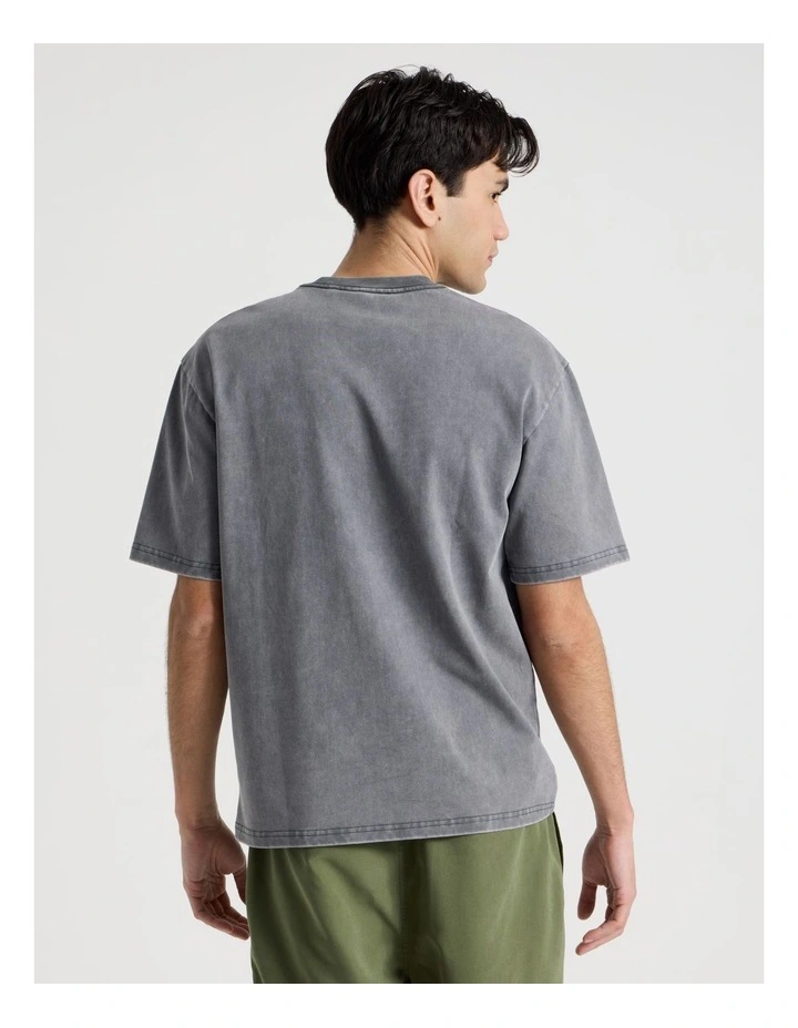 Snow Wash Logo Short Sleeve Tee in Petrol image 6
