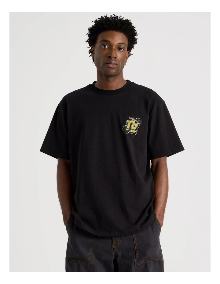 Short Sleeve Tee in Black Snake Print image 4