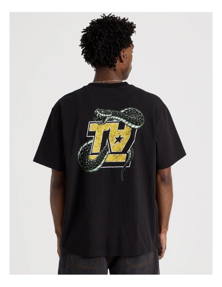 Short Sleeve Tee in Black Snake Print image 6