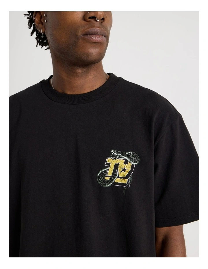 Short Sleeve Tee in Black Snake Print image 7