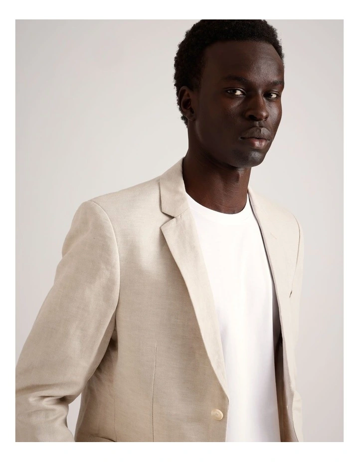 Marcelo Linen Blazer in Natural image 3