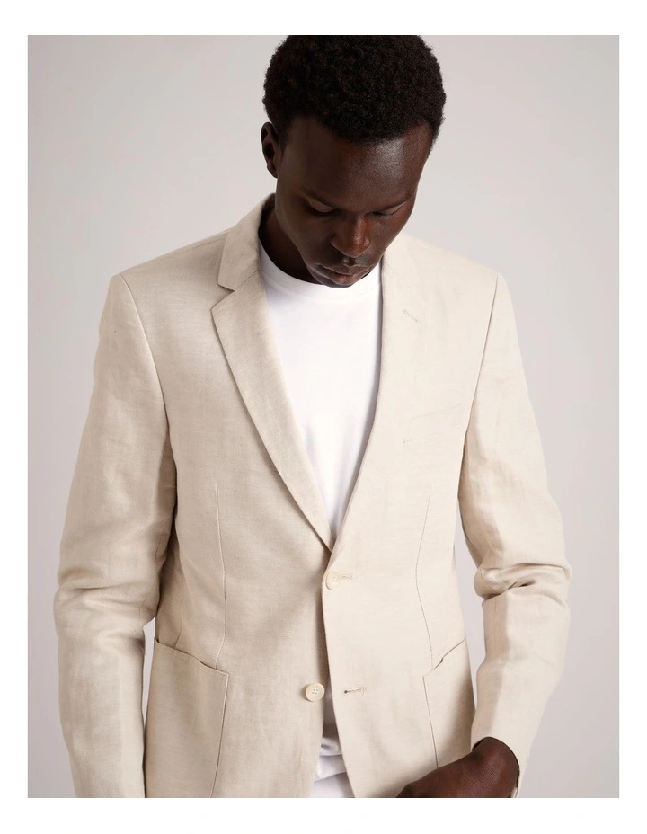Marcelo Linen Blazer in Natural image 6