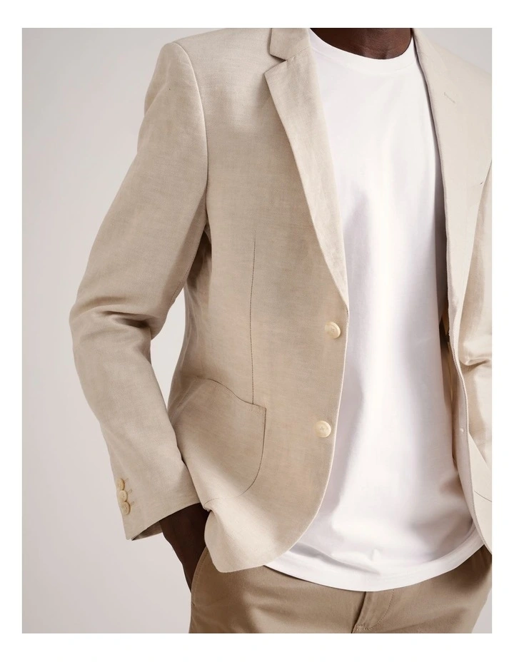 Marcelo Linen Blazer in Natural image 7