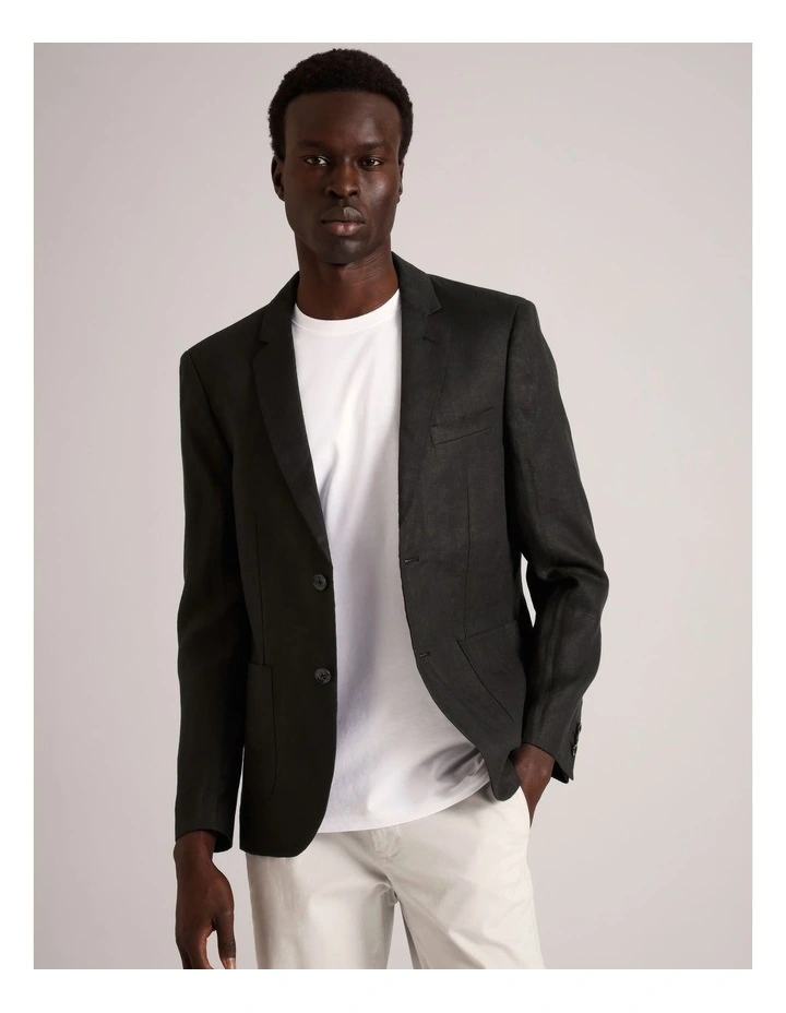 Enzo Linen Blazer in Grey image 1