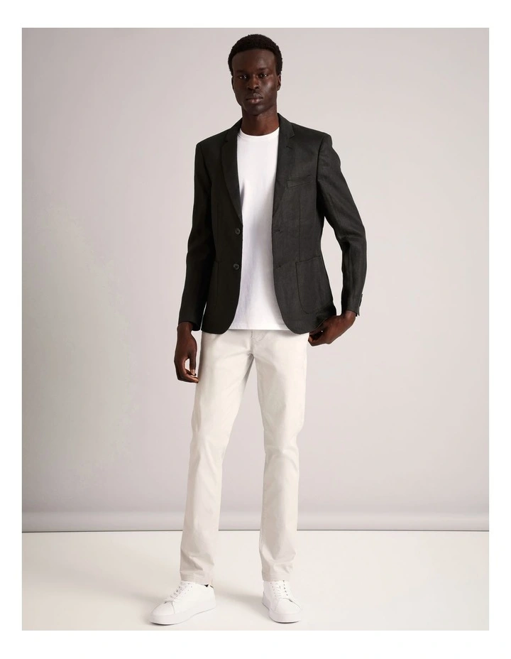 Enzo Linen Blazer in Grey image 2
