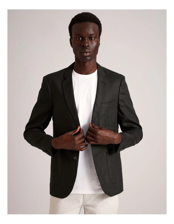 Enzo Linen Blazer in Grey image 3