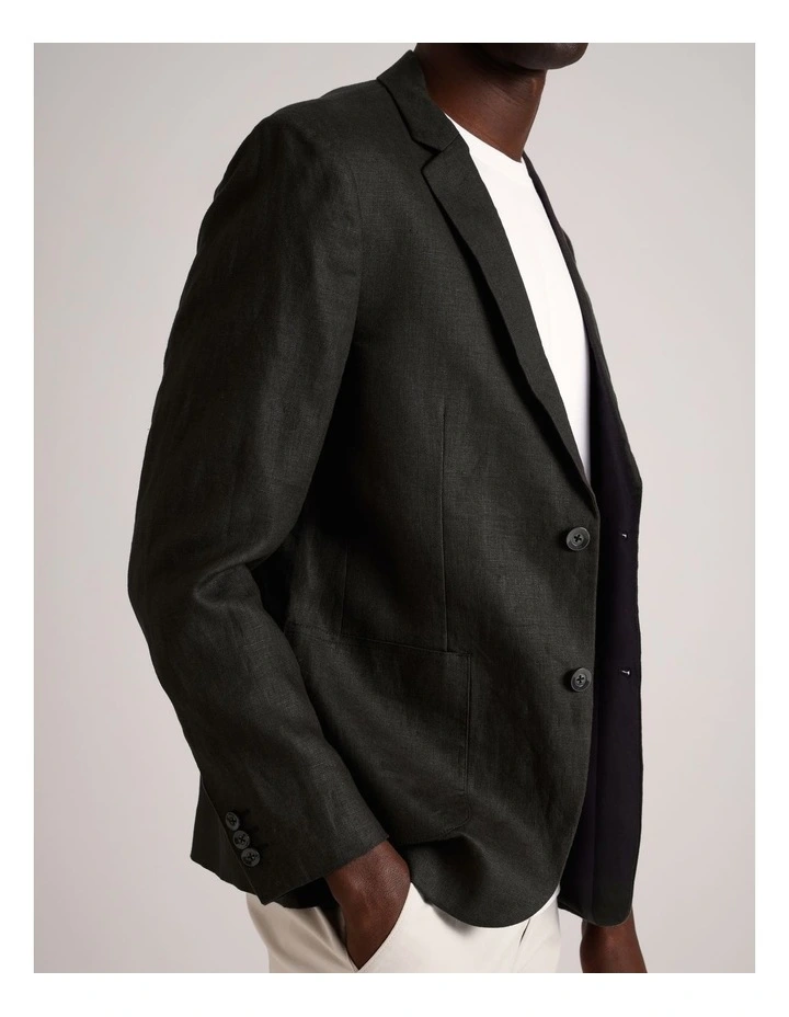 Enzo Linen Blazer in Grey image 4
