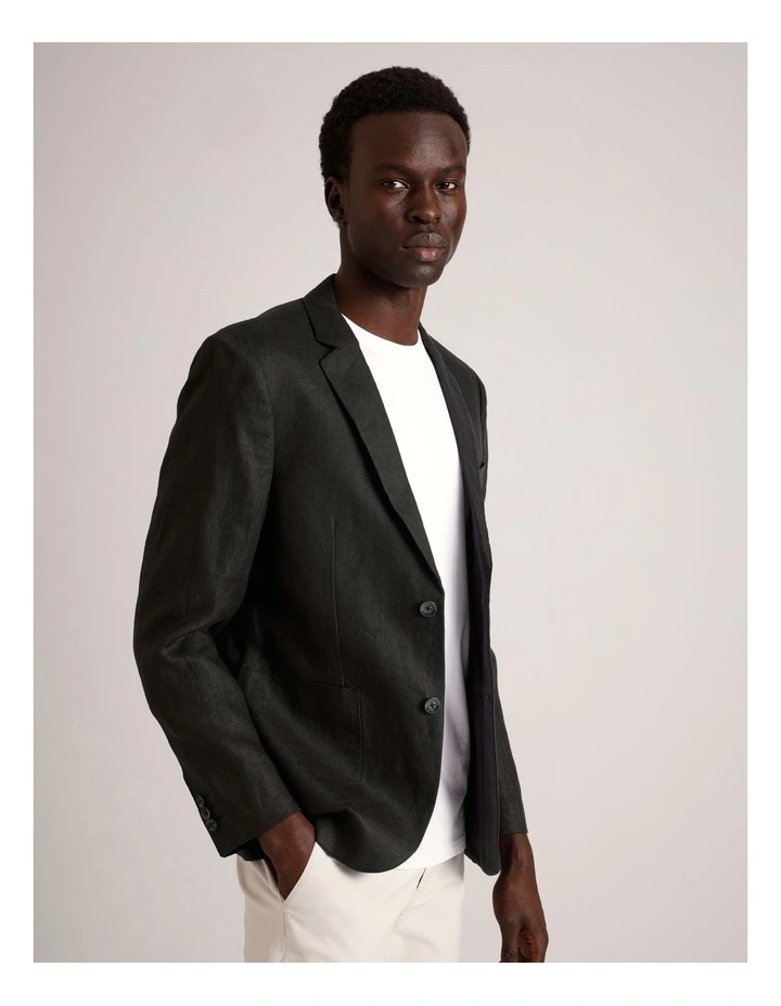 Enzo Linen Blazer in Grey image 5