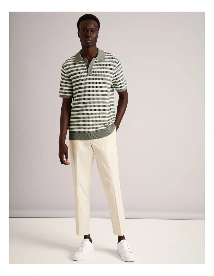Edwin Textured Knit Polo in Sage image 3
