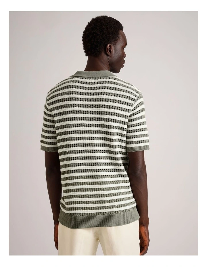 Edwin Textured Knit Polo in Sage image 5