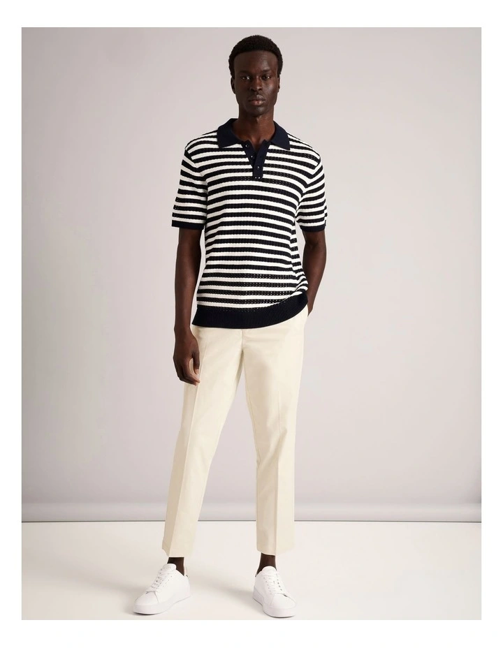 Edwin Textured Knit Polo in Navy image 4