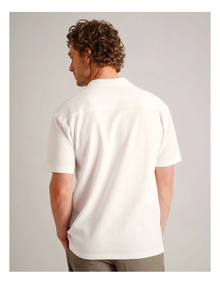 Robbie Textured Polo in White image 4