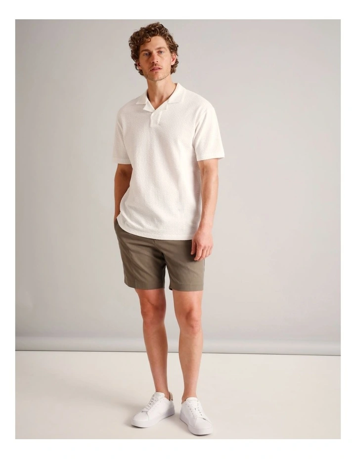 Robbie Textured Polo in White image 5