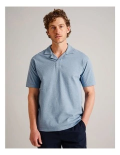 Robbie Textured Polo in Blue