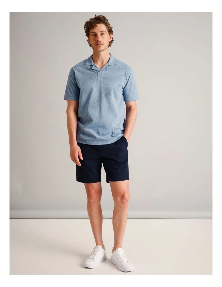 Robbie Textured Polo in Blue image 2