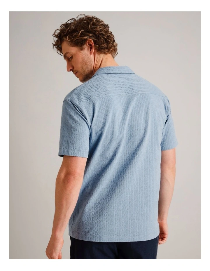 Robbie Textured Polo in Blue image 5
