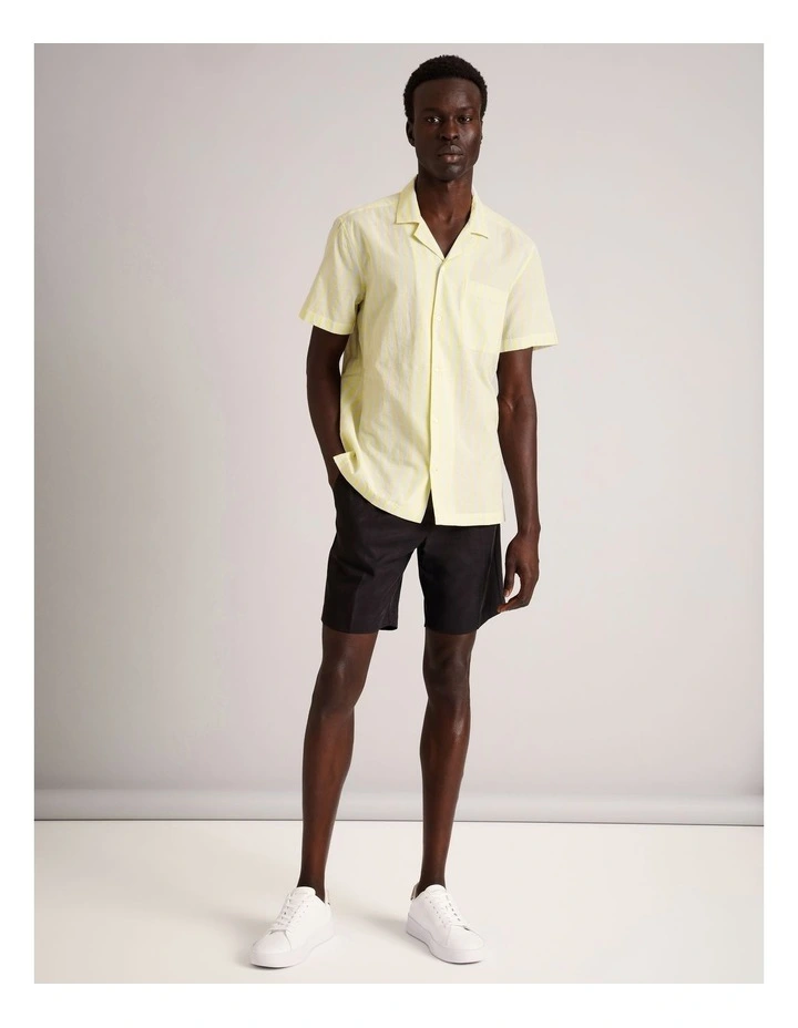 Sam Stripe Short Sleeve Shirt in Lemon image 2