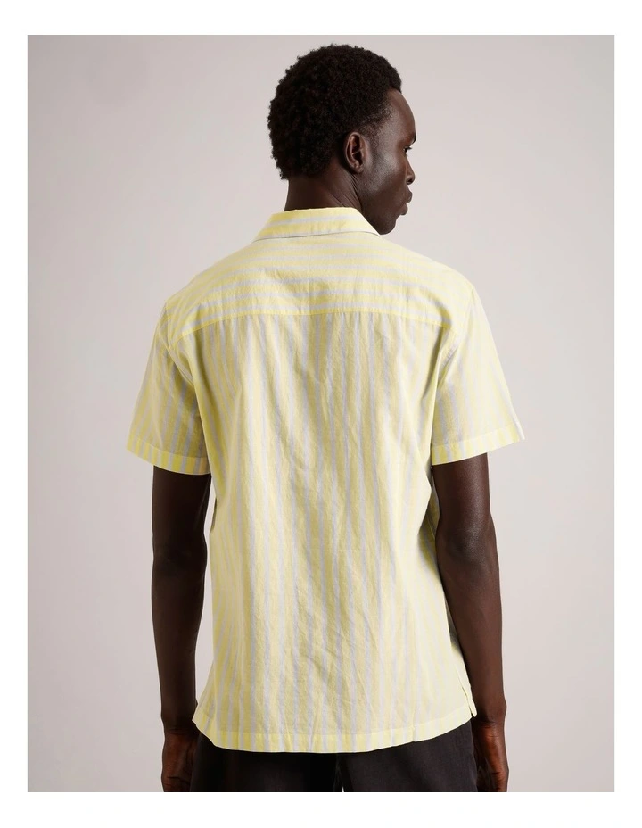 Sam Stripe Short Sleeve Shirt in Lemon image 6