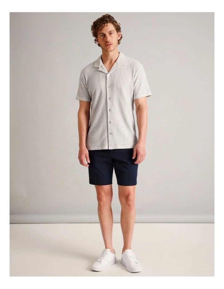 Monty Textured Stripe Short Sleeve Shirt in Light Blue image 2