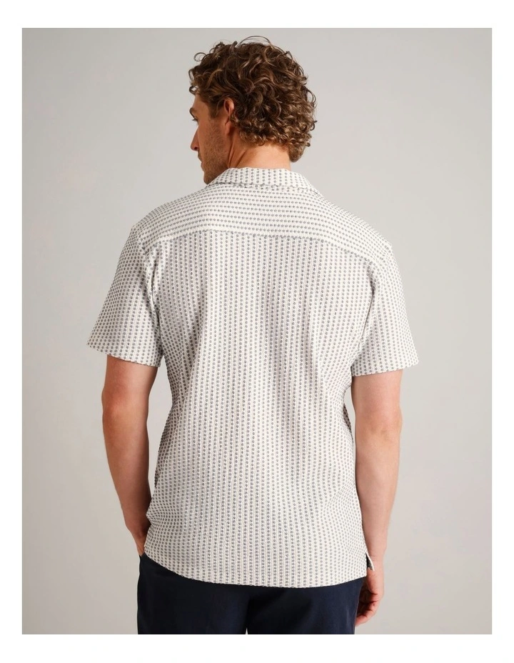 Monty Textured Stripe Short Sleeve Shirt in Light Blue image 6