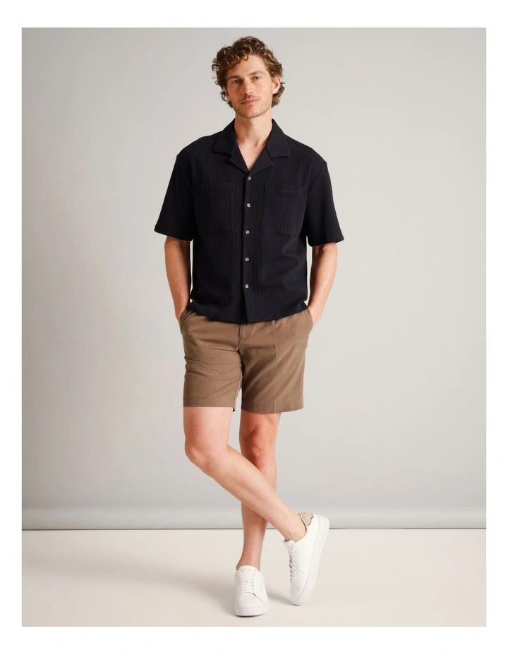 Wyatt Textured Short Sleeve Shirt in Navy image 2