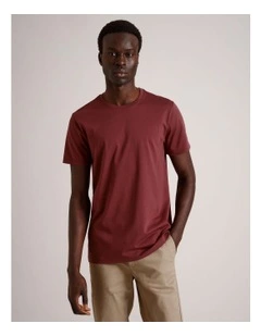 Essential Supima Cotton Crew Neck T-Shirt in Cherry