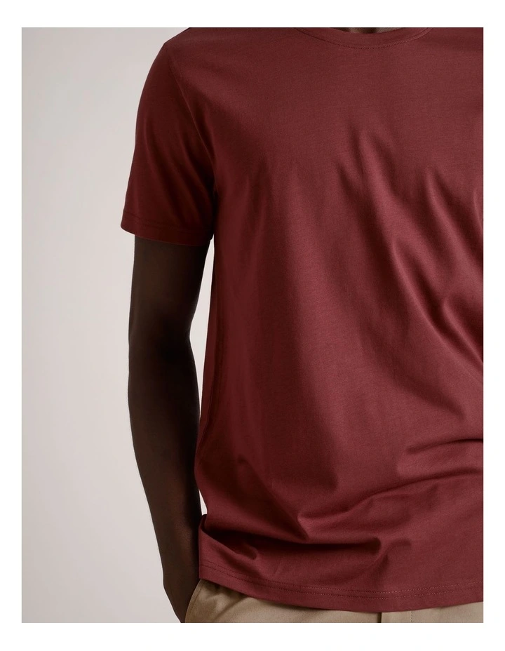 Essential Supima Cotton Crew Neck T-Shirt in Cherry image 5