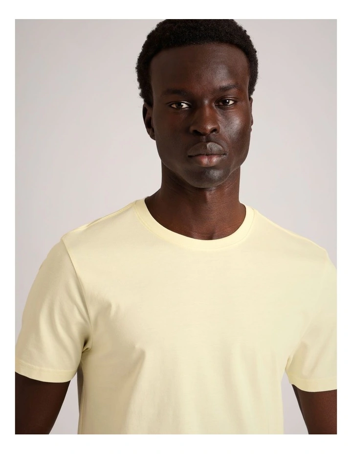 Essential Supima Cotton Crew Neck T-Shirt in Lemon image 1