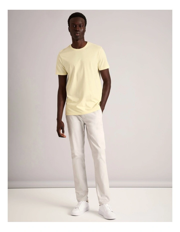 Essential Supima Cotton Crew Neck T-Shirt in Lemon image 2