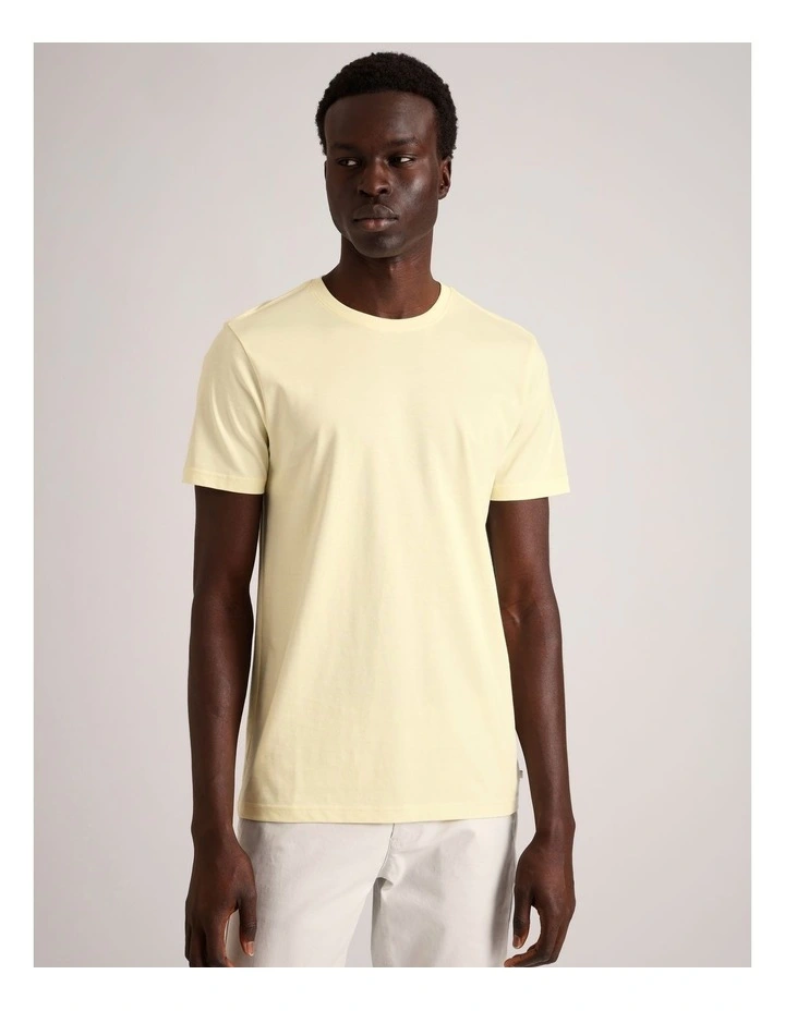 Essential Supima Cotton Crew Neck T-Shirt in Lemon image 3