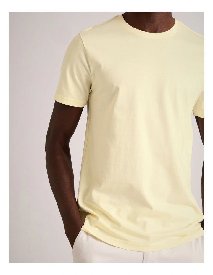 Essential Supima Cotton Crew Neck T-Shirt in Lemon image 4