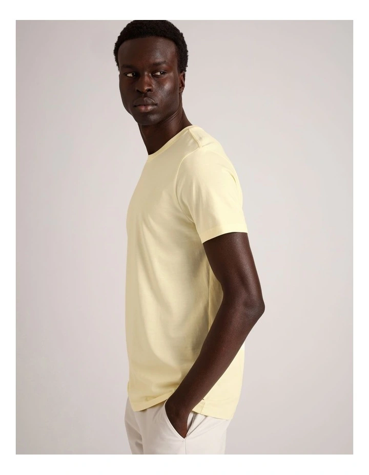 Essential Supima Cotton Crew Neck T-Shirt in Lemon image 5
