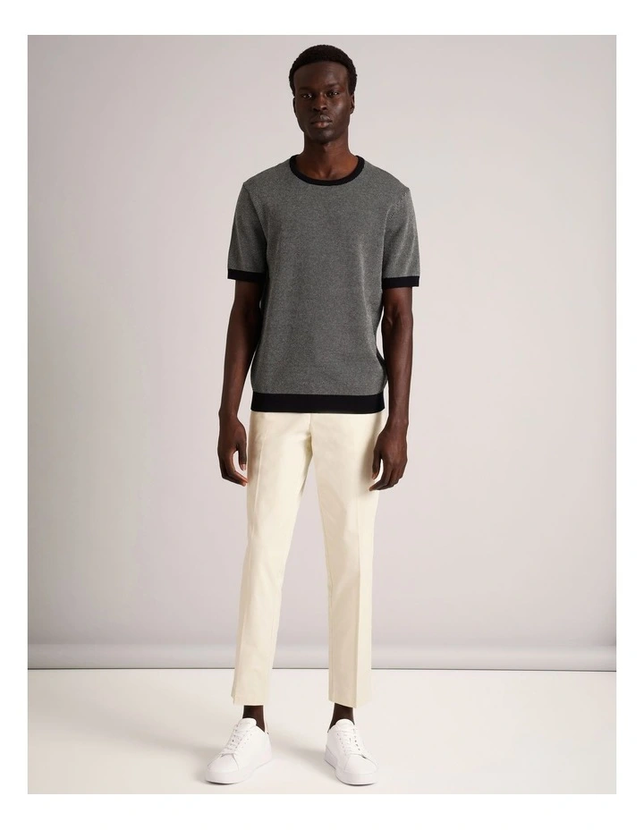 August Jacquard Short Sleeve T-Shirt in Black image 2