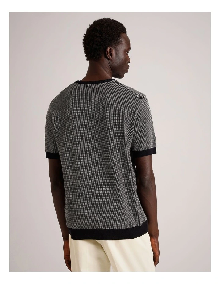 August Jacquard Short Sleeve T-Shirt in Black image 6
