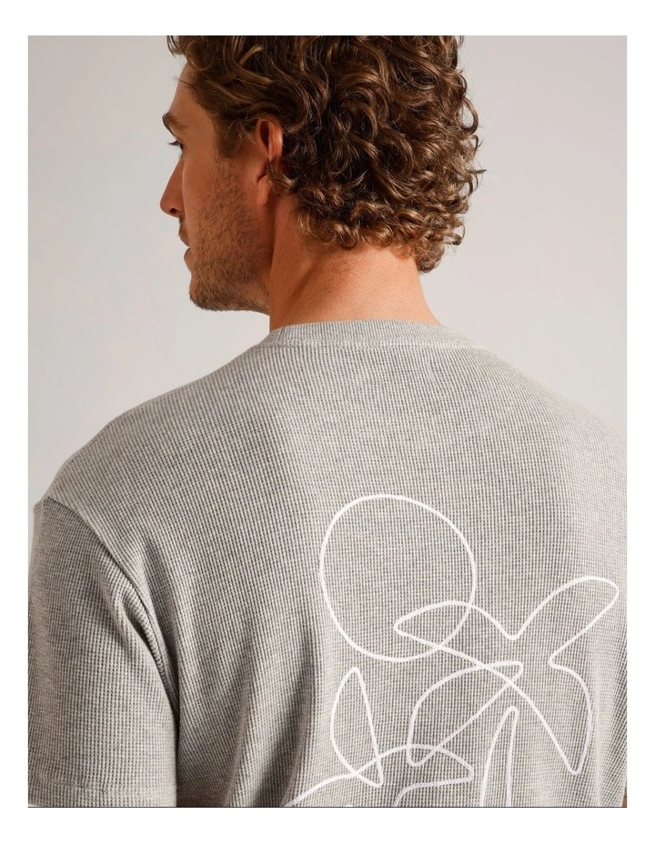 Jace Waffle Embroidered Short Sleeve T-Shirt in Grey image 4