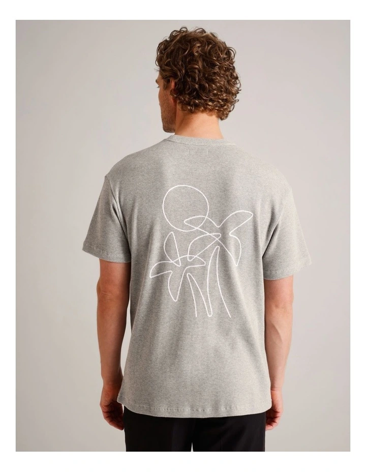 Jace Waffle Embroidered Short Sleeve T-Shirt in Grey image 5