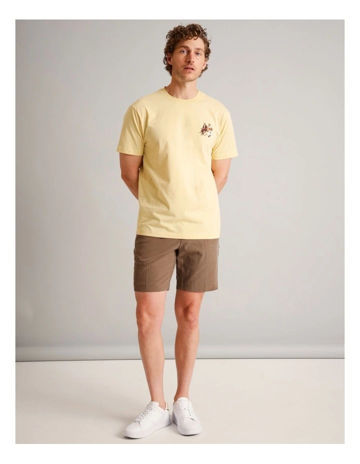 Quinn Embroidered Short Sleeve T-Shirt in Yellow image 2