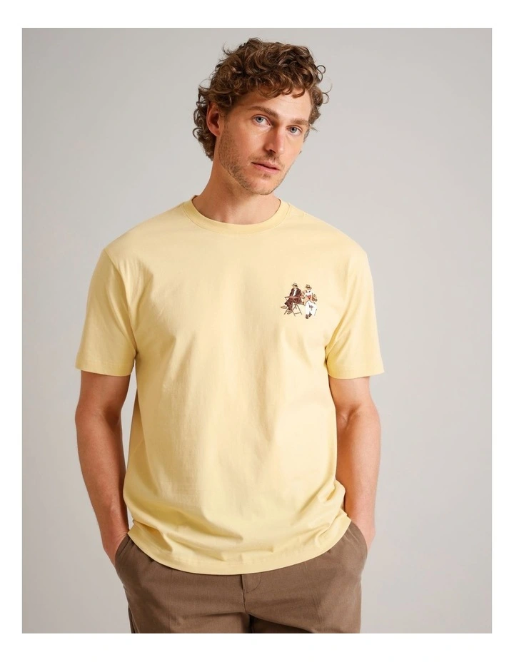 Quinn Embroidered Short Sleeve T-Shirt in Yellow image 3