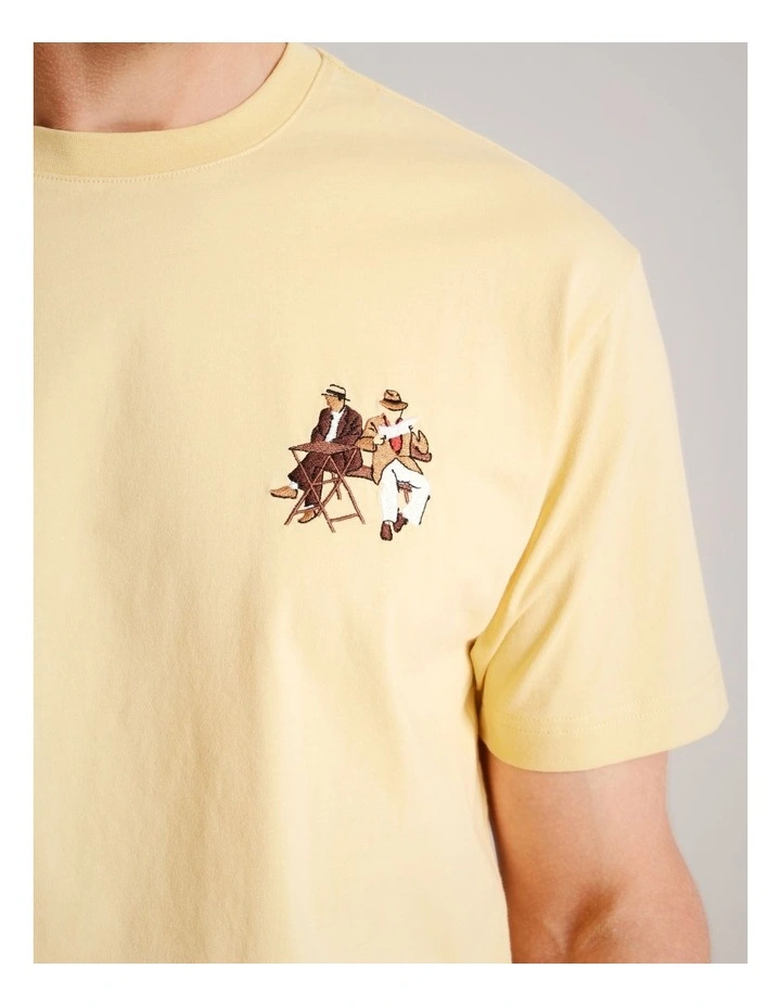 Quinn Embroidered Short Sleeve T-Shirt in Yellow image 4