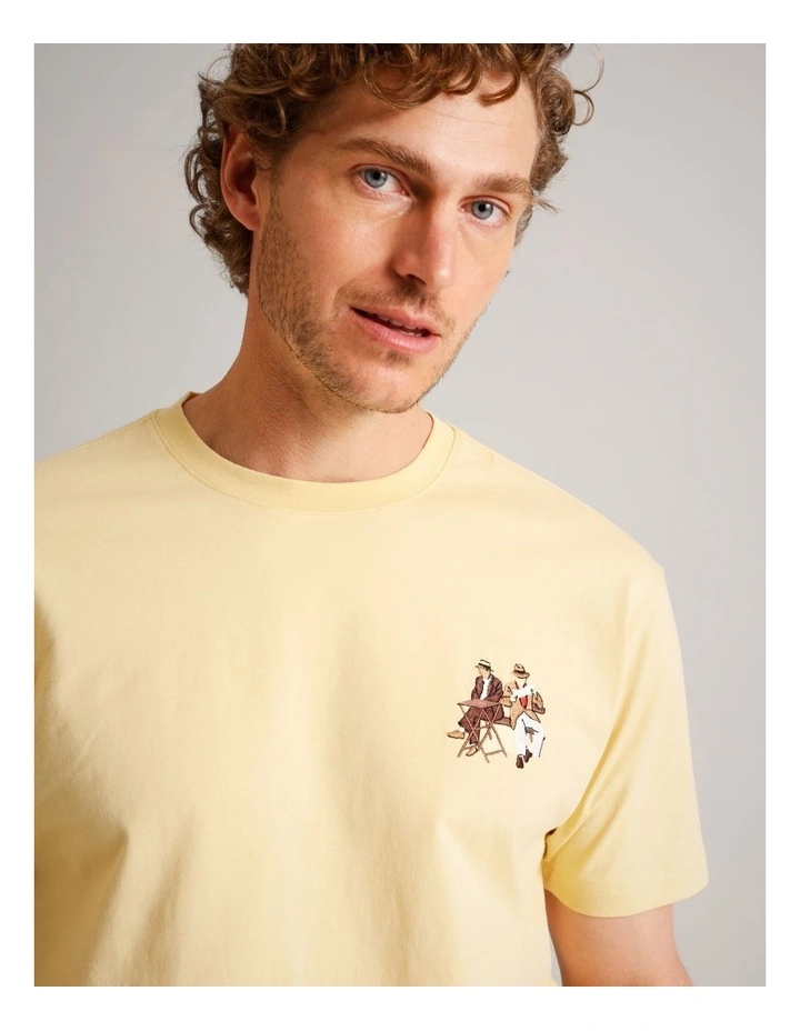 Quinn Embroidered Short Sleeve T-Shirt in Yellow image 5