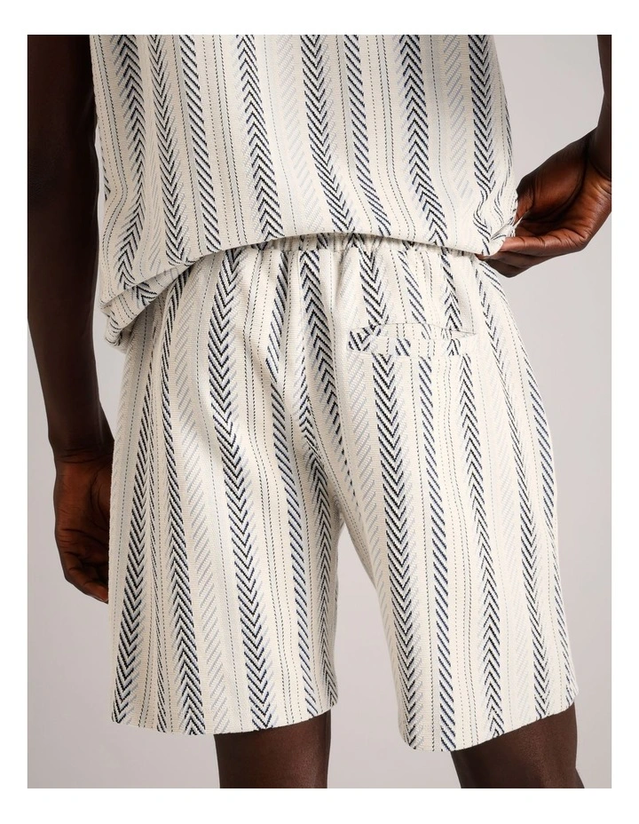 Oscar Textured Stripe Short in Navy image 5
