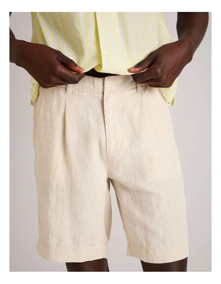 Charlie Linen Short in Natural image 3