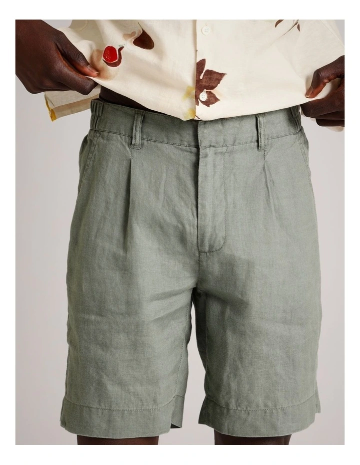 Charlie Linen Short in Sage image 3