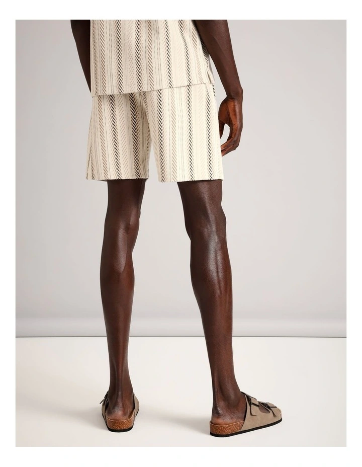 Oscar Textured Stripe Short in Ecru image 6