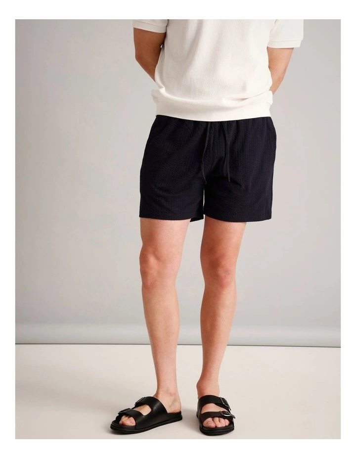 Dominic Seersucker Short in Navy image 1