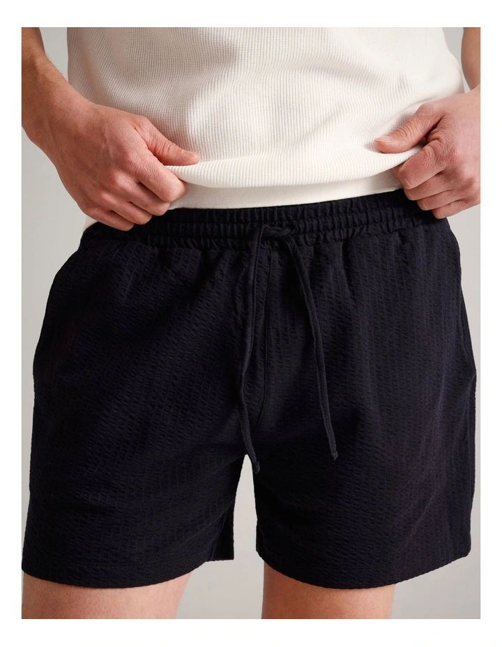 Dominic Seersucker Short in Navy image 3
