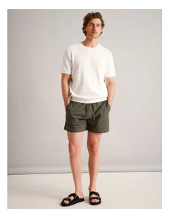 Dominic Seersucker Short in Khaki